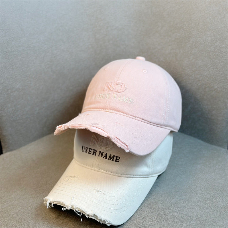 Women's Distressed Casual Adjustable Baseball Cap Bowlift