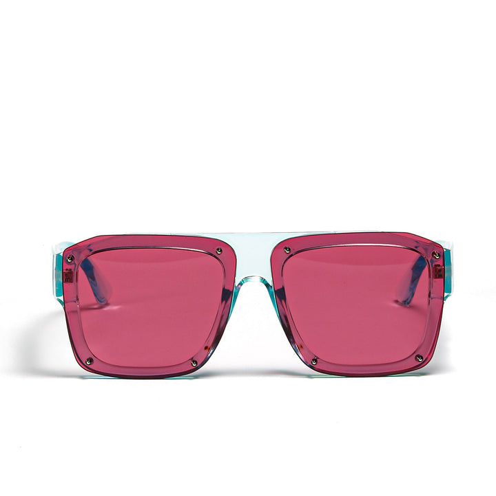 Women's Square Sunglasses with Fashionable Transparent Frame Bowlift