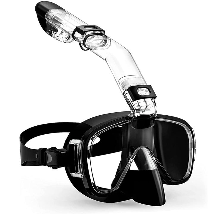 Snorkel mask with integrated swimming goggles Bowlift