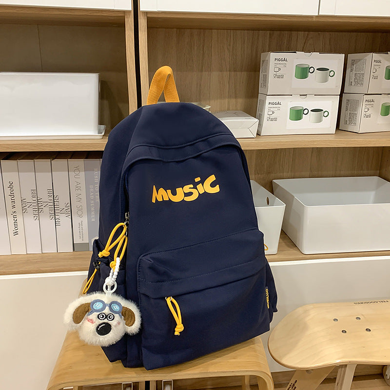 Casual Music-Themed Backpack Bowlift