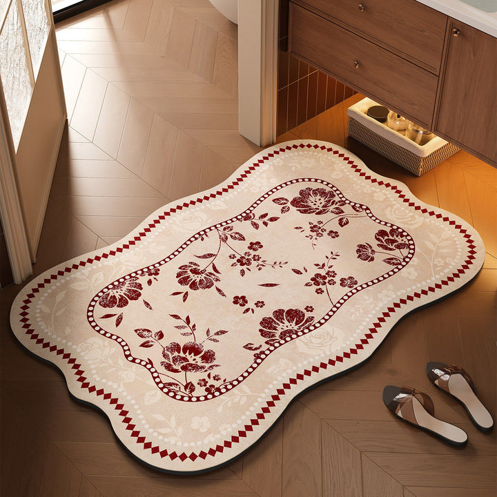 Floral Design Bathroom Mat Bowlift