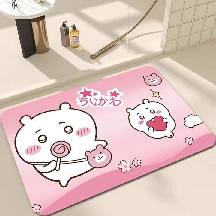 Cartoon-Themed Soft Plush Bath Mat