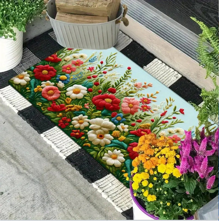 Decorative Floral Area Mat Bowlift