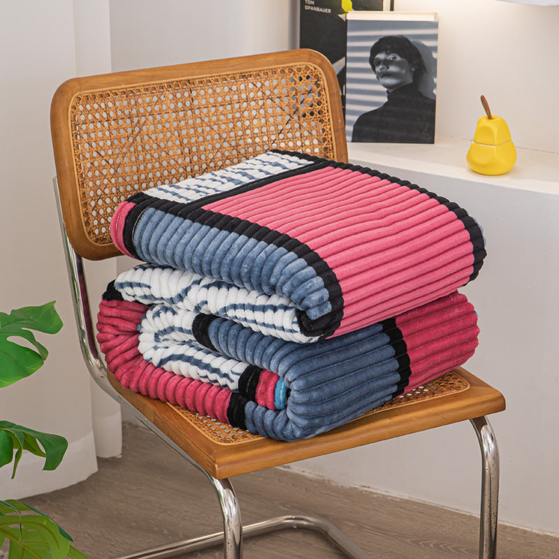 Textured Ribbed Throw Blanket