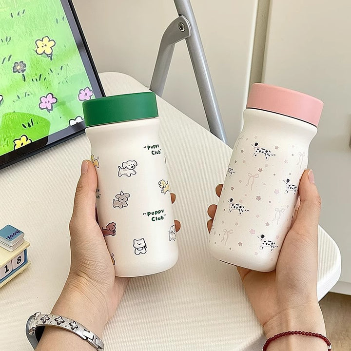Ladies Insulated Water Bottle with Cute Dog Motif Bowlift