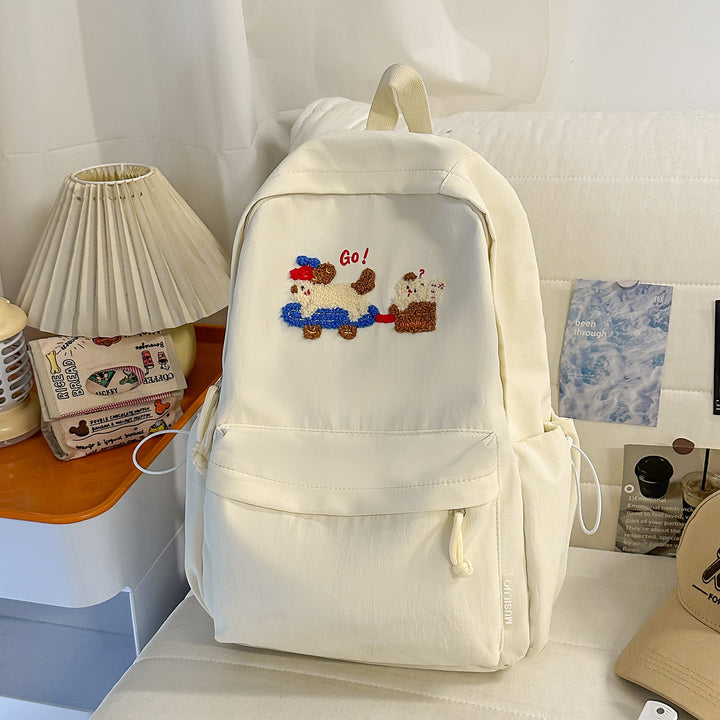 Playful Embroidered Backpack Bowlift