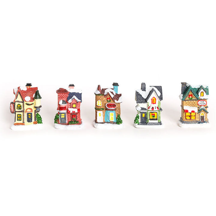 Decorative LED Village House Figurine Bowlift