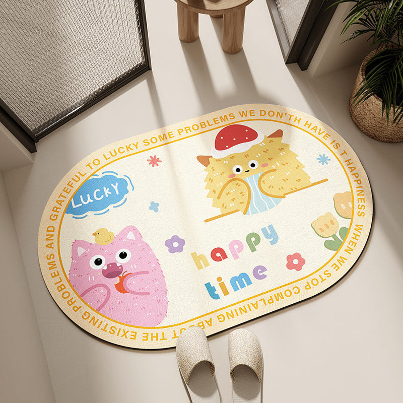 Floral-Themed Absorbent Bath Mat Bowlift