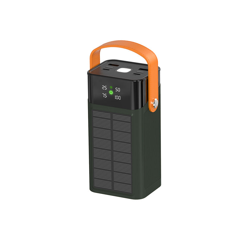 Portable solar power bank with integrated charging station and LED display Bowlift