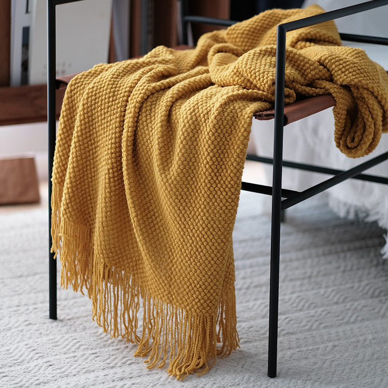Handwoven Fringe Throw Blanket