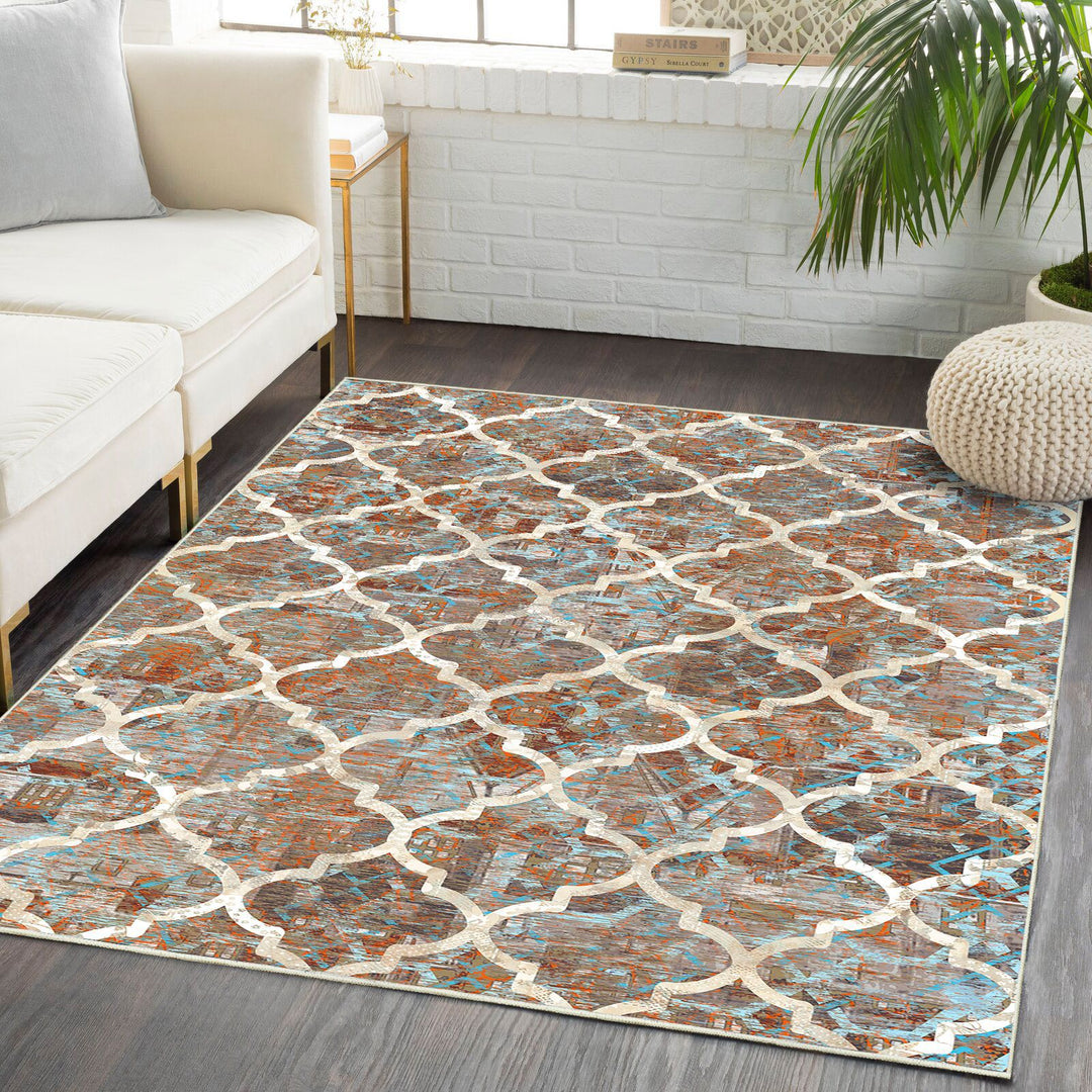 Geometric Pattern Area Rug Bowlift