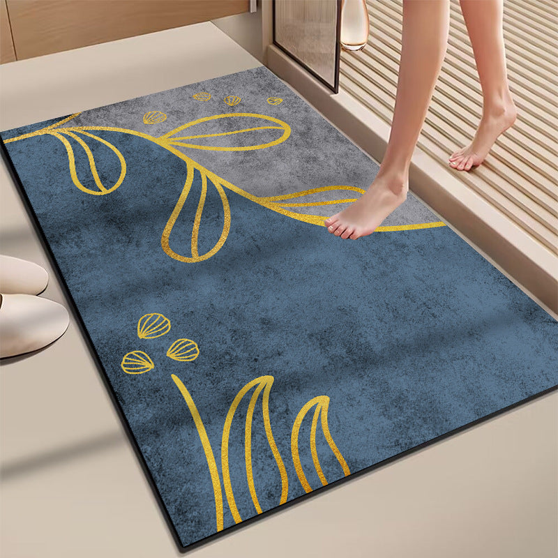 Elegant Marble-Themed Bath Mat Bowlift