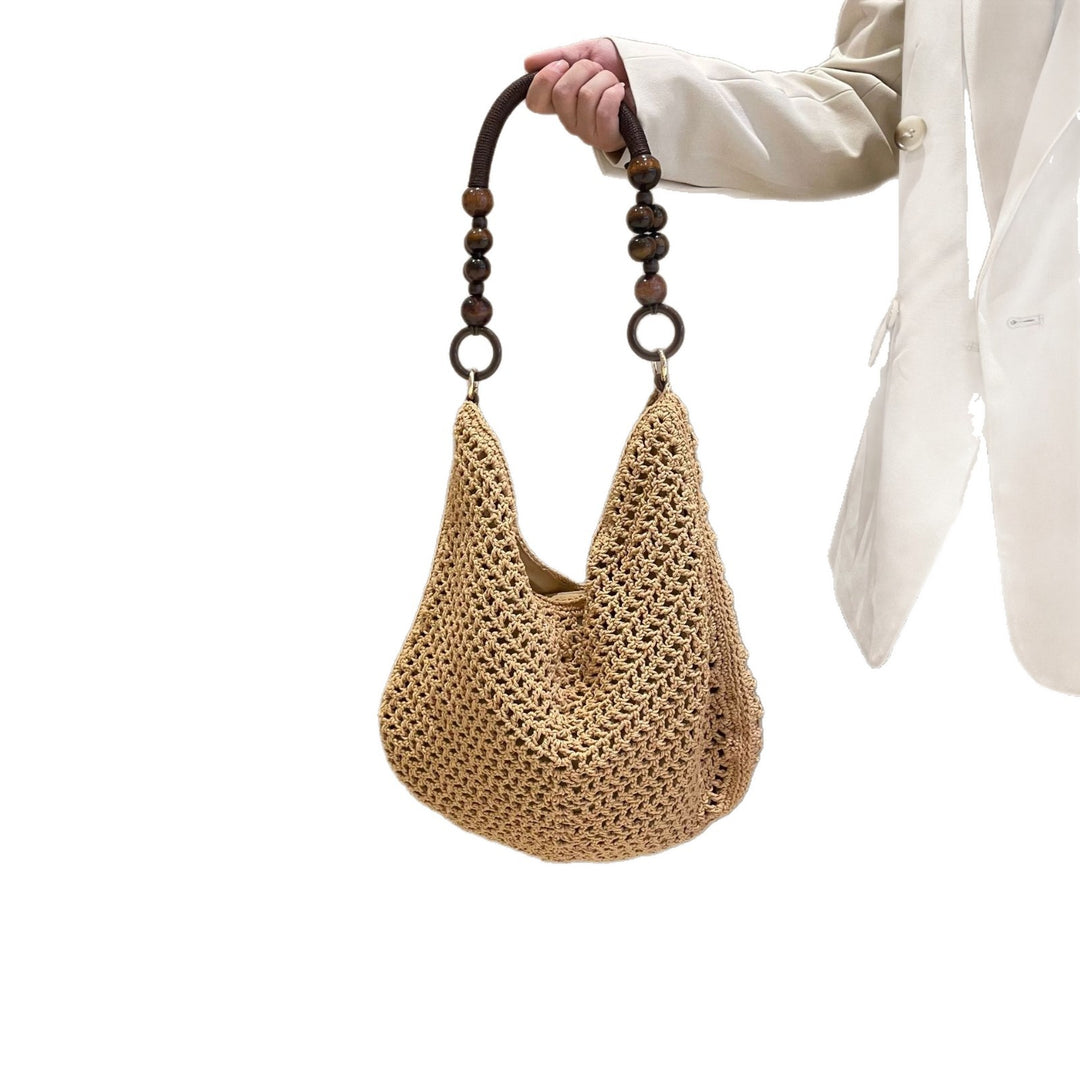 Hand-knotted bag with wooden handles Bowlift
