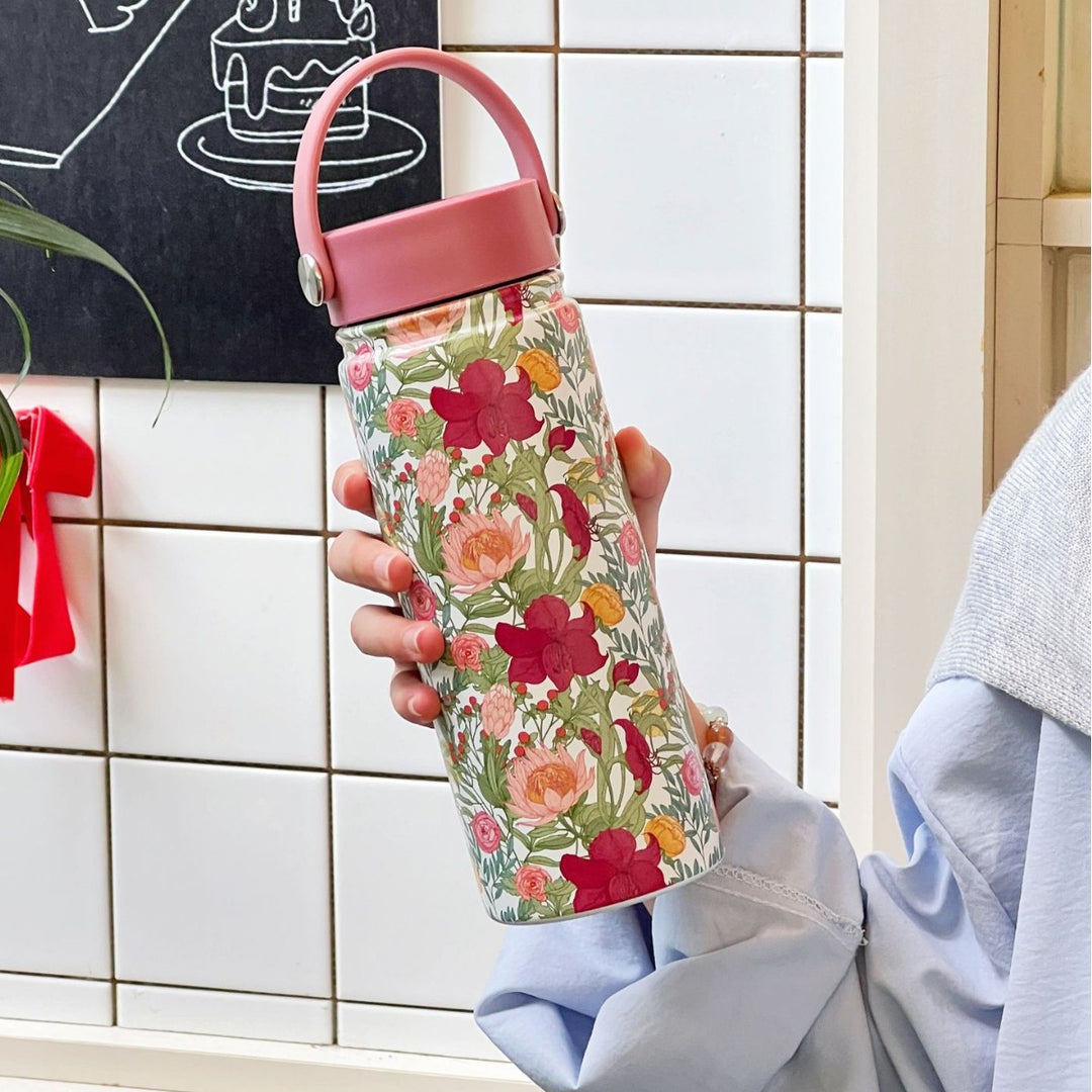 Women Trendy Flower Thermos Bottle Bowlift