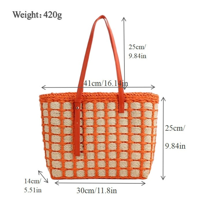 Spacious handbag with woven design Bowlift