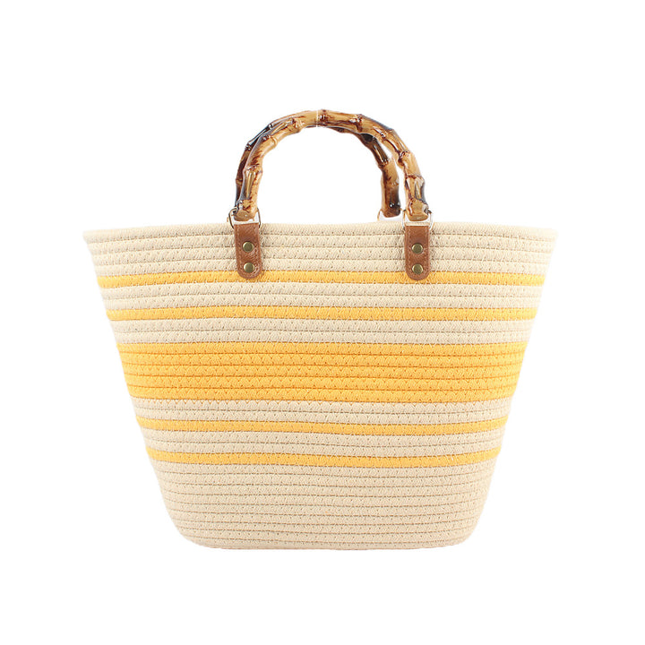 Stylish beach bag with bamboo handles Bowlift