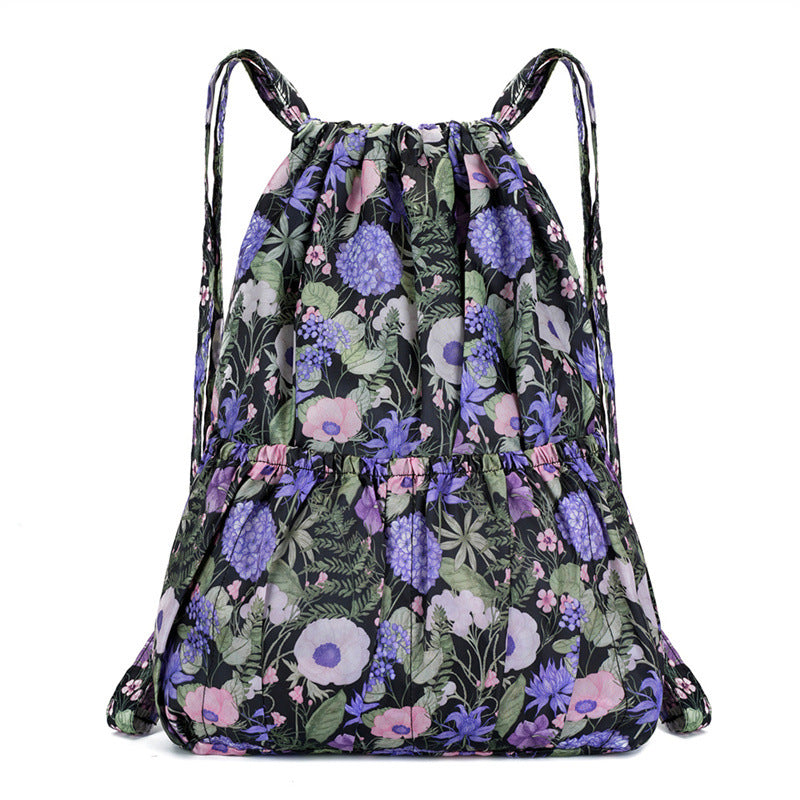 Floral Print Drawstring Backpack Bowlift