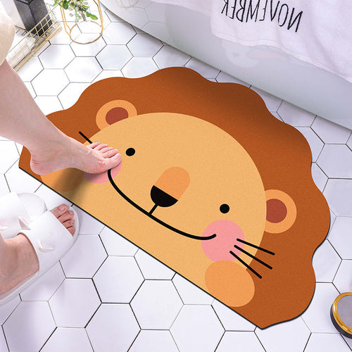 Lion-Themed Plush Bath Mat Bowlift