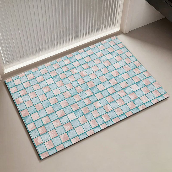 Mosaic Pattern Bath Mat Bowlift