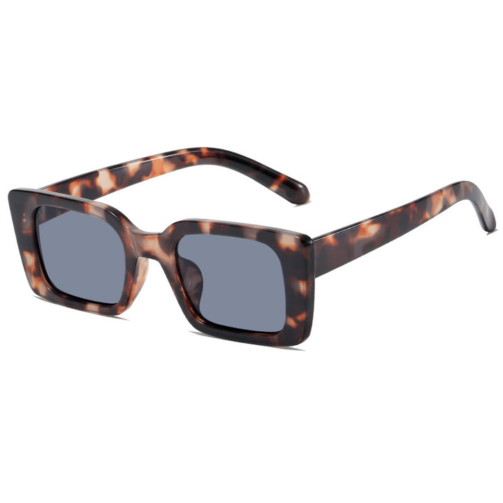 Women's fashionable square sunglasses with wide, glossy frame Bowlift