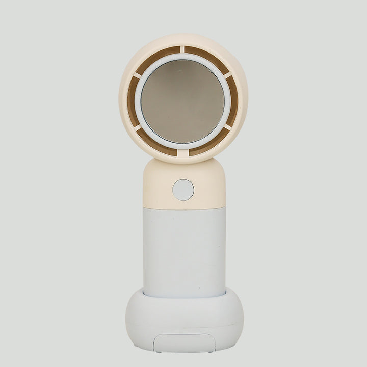 Women Portable Handheld Fan with Integrated Mirror Bowlift