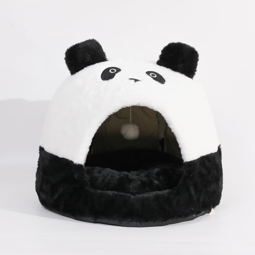 Panda-Themed Cozy Dog Bed