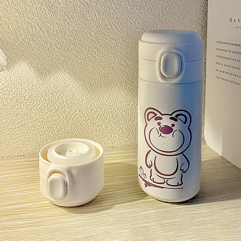 Women's Insulated Drinking Bottle with Secure Screw Cap and Elegant Flower Design Bowlift