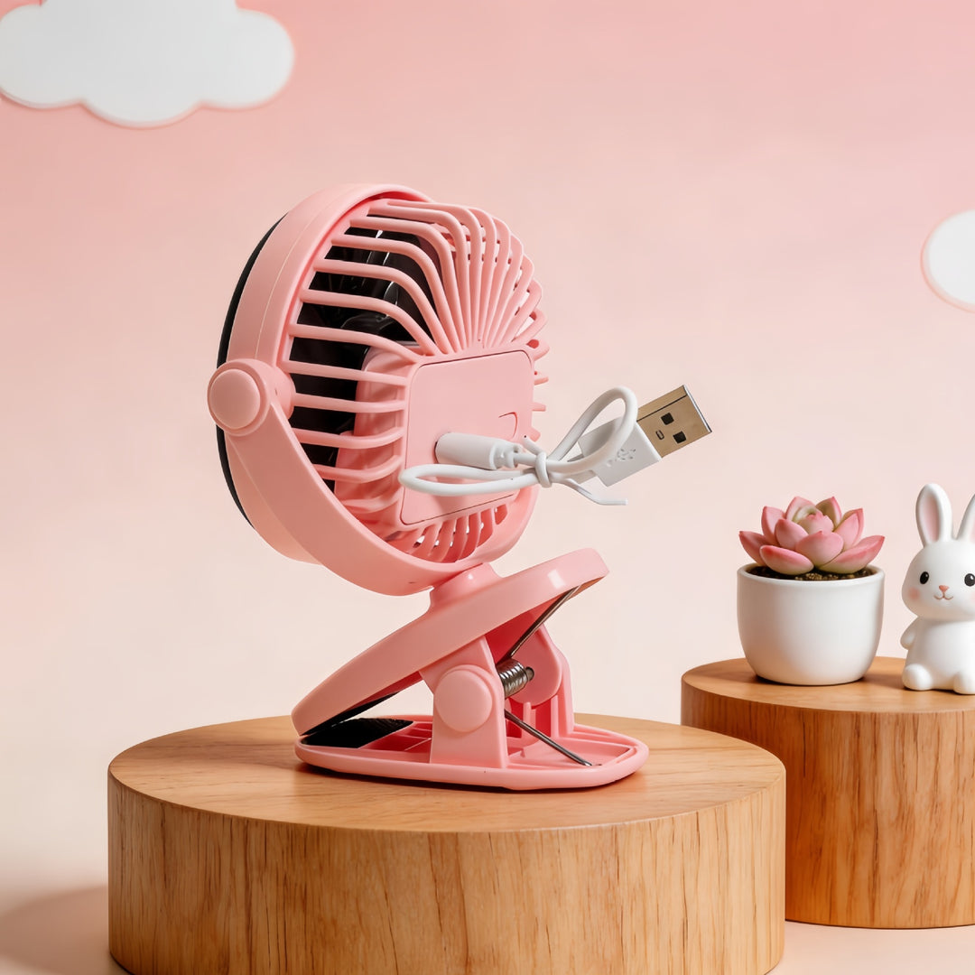 Ladies Portable Table Fan with Cute Design and USB Connection Bowlift