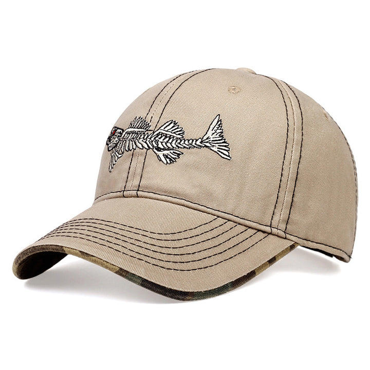 Men's Embroidered Fishing-Themed Baseball Cap Bowlift