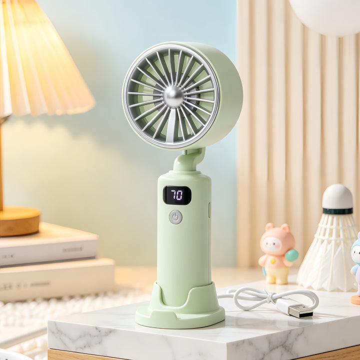 Women portable USB table fan with digital speed display Bowlift