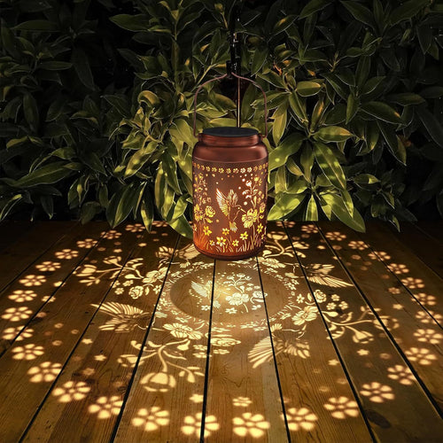 Intricate Metal Shadow Projection Table Lamp With Rechargeable LED Bowlift