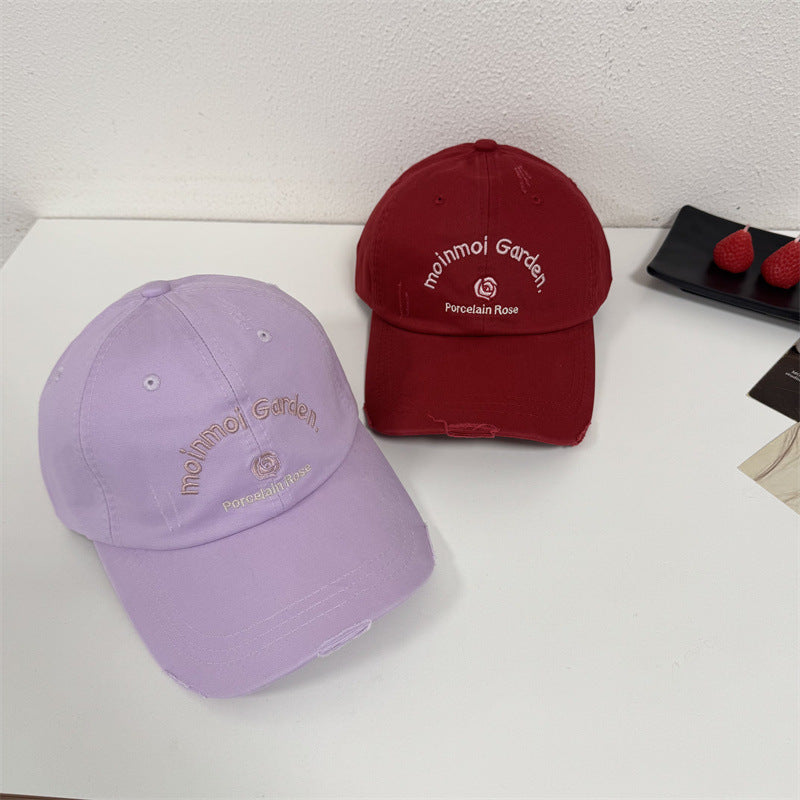 Women's Embroidered Casual Sun Protection Cap Bowlift