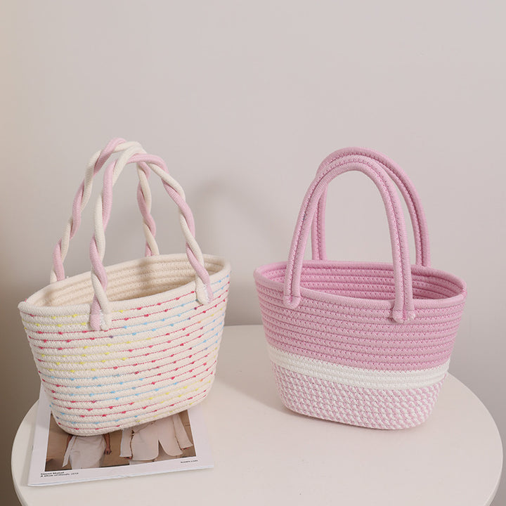Fashionable Handbag Made of Braided Textile Bowlift