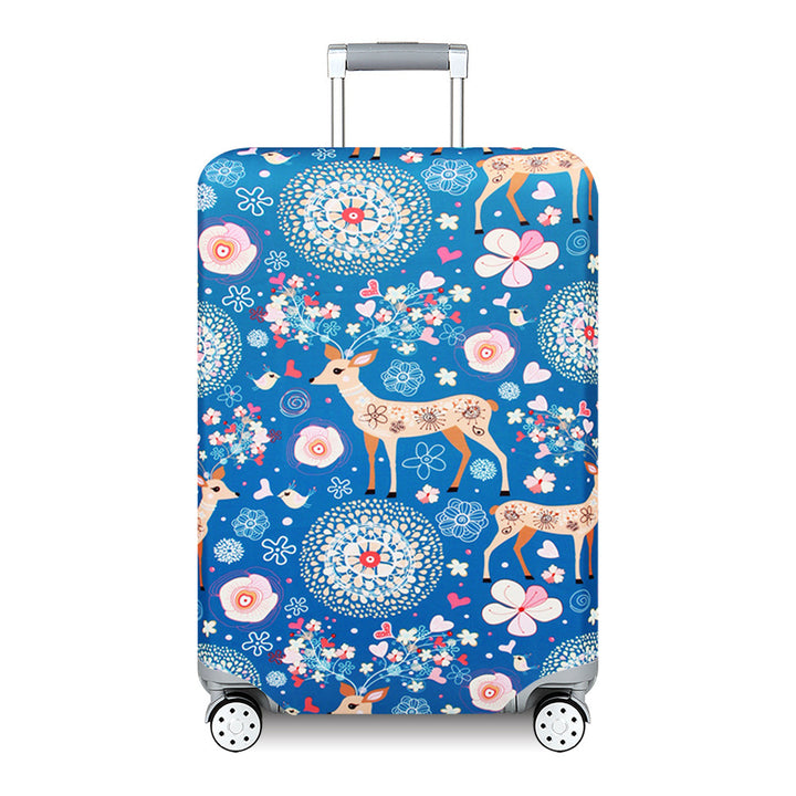 Ladies Hard Shell Suitcase with Playful Animal and Flower Pattern Bowlift