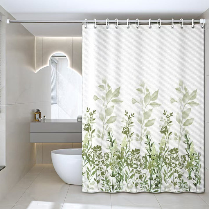 Women's Floral Design Shower Curtain Bowlift