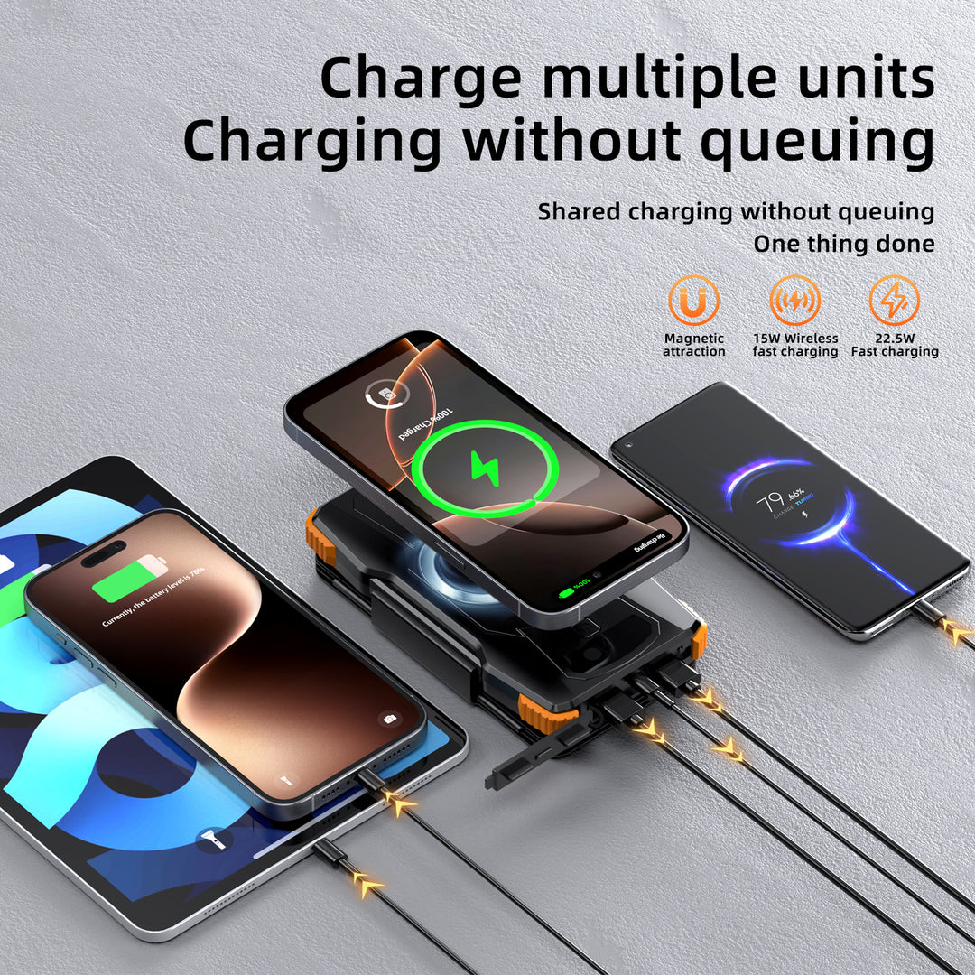 High-performance solar power bank with integrated LED lighting Bowlift