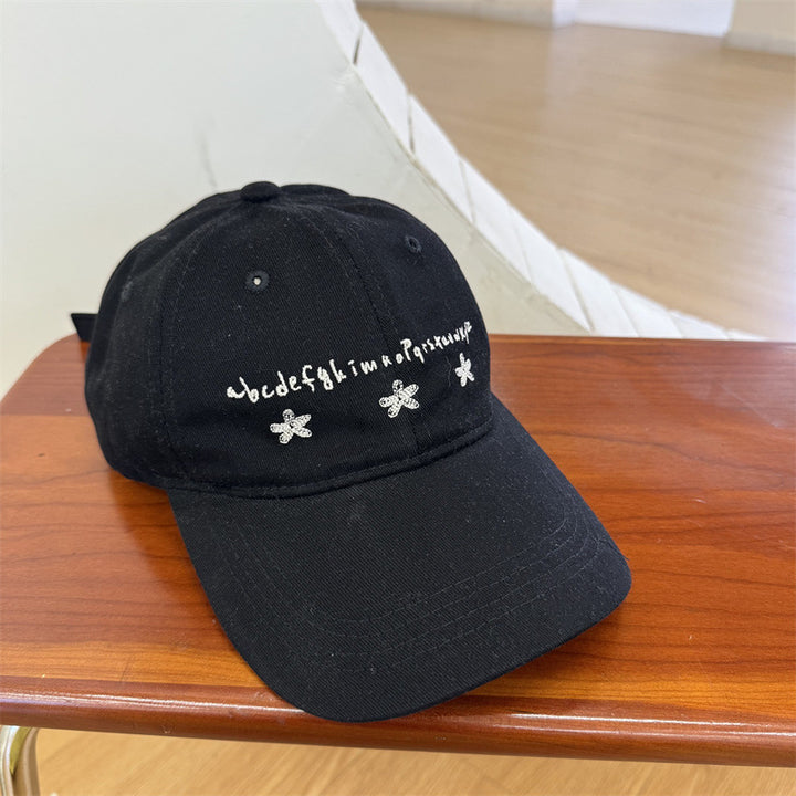 Women's Casual Embroidered Cotton Baseball Cap Bowlift
