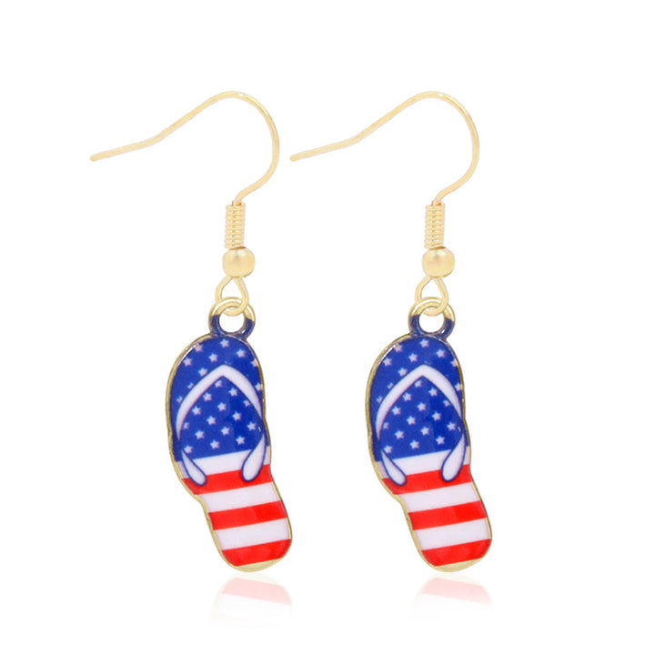 Women's lightweight star earrings with enamel flag design and fishhook Bowlift