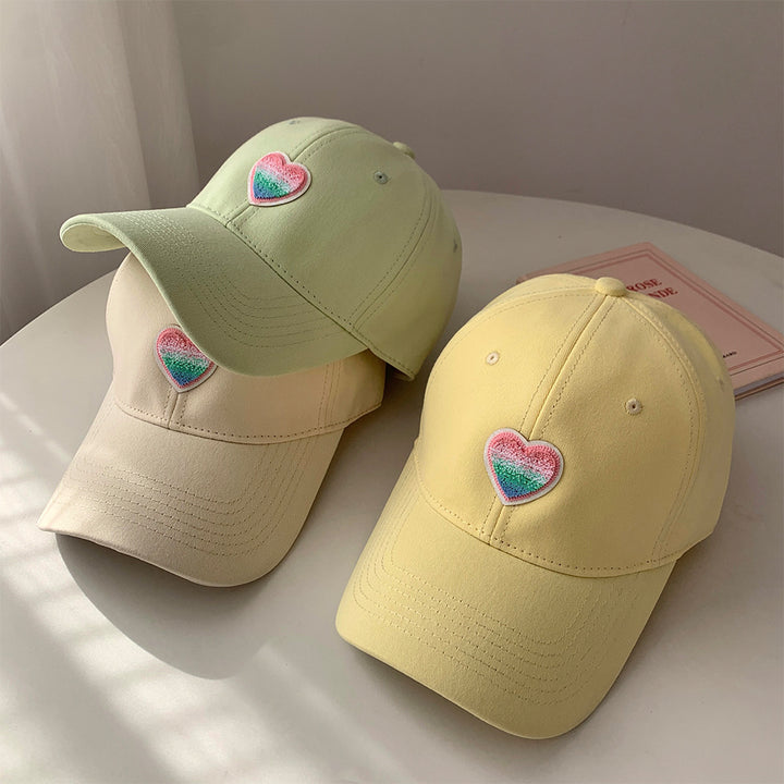 Women's Casual Heart Embroidered Baseball Cap Bowlift
