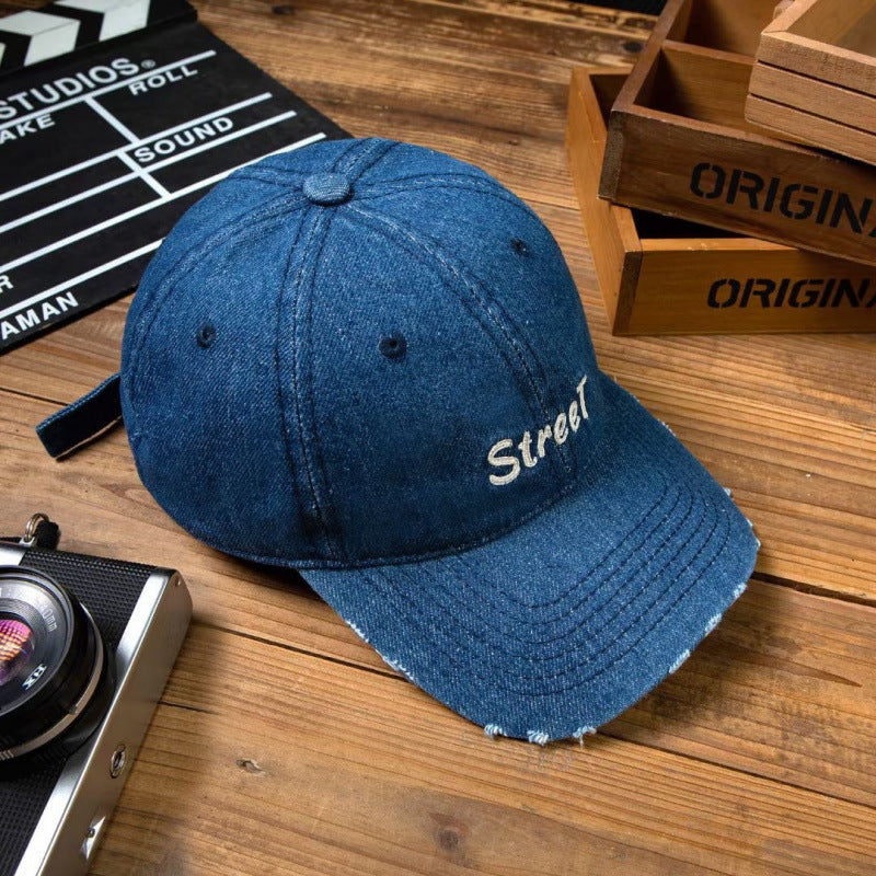 Women's Distressed Denim Baseball Cap Bowlift 1784084141