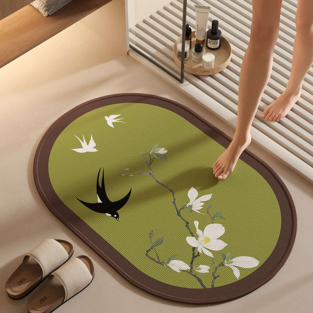 Floral Pattern Anti-Slip Bath Mat