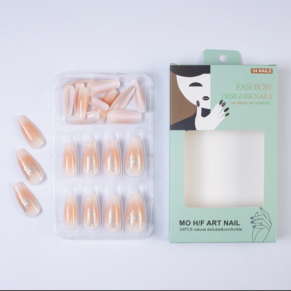 Artifical nails with elegant butterfly design Bowlift