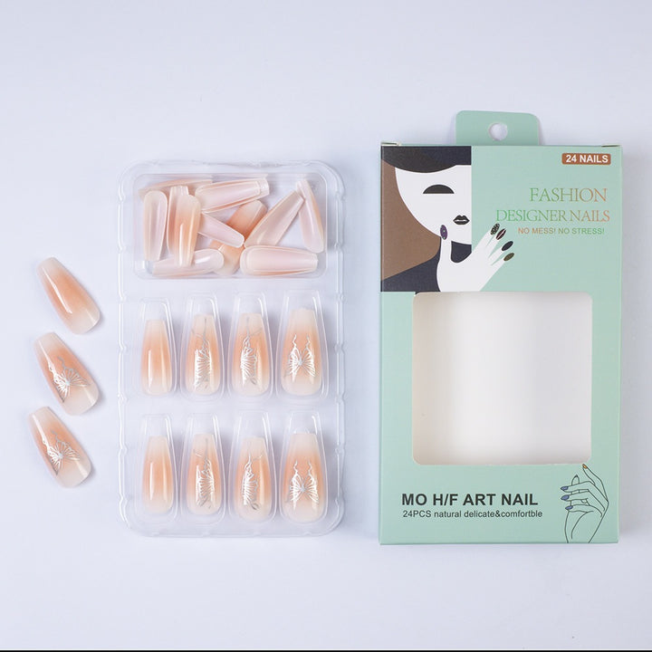 Artifical nails with elegant butterfly design Bowlift