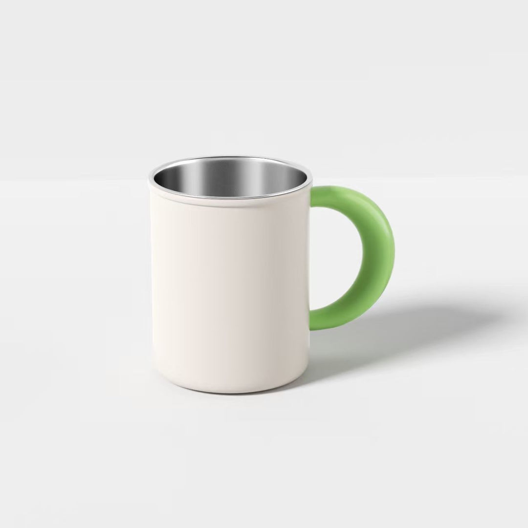 Stainless Steel Coffee and Tea Cup with Ergonomic Handle Bowlift