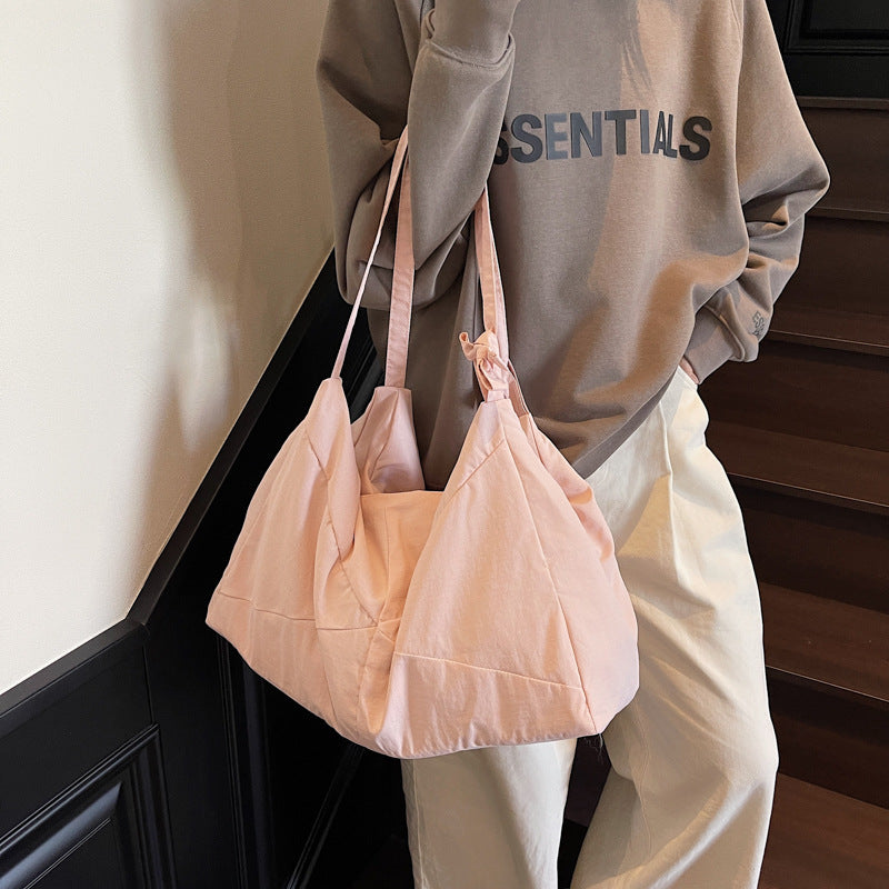 Textured Fabric Shoulder Hobo Bag Bowlift