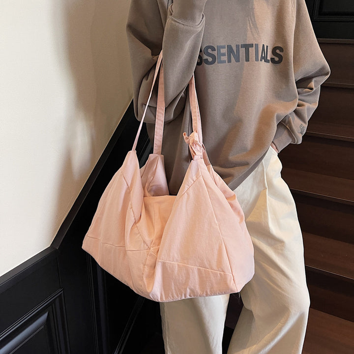 Textured Fabric Shoulder Hobo Bag Bowlift
