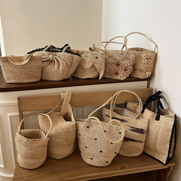Handmade basket bag with braided handle Bowlift