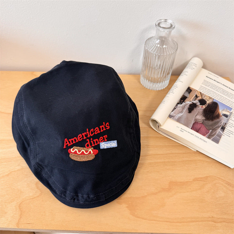 Men's Embroidered Casual Newsboy Cap Bowlift