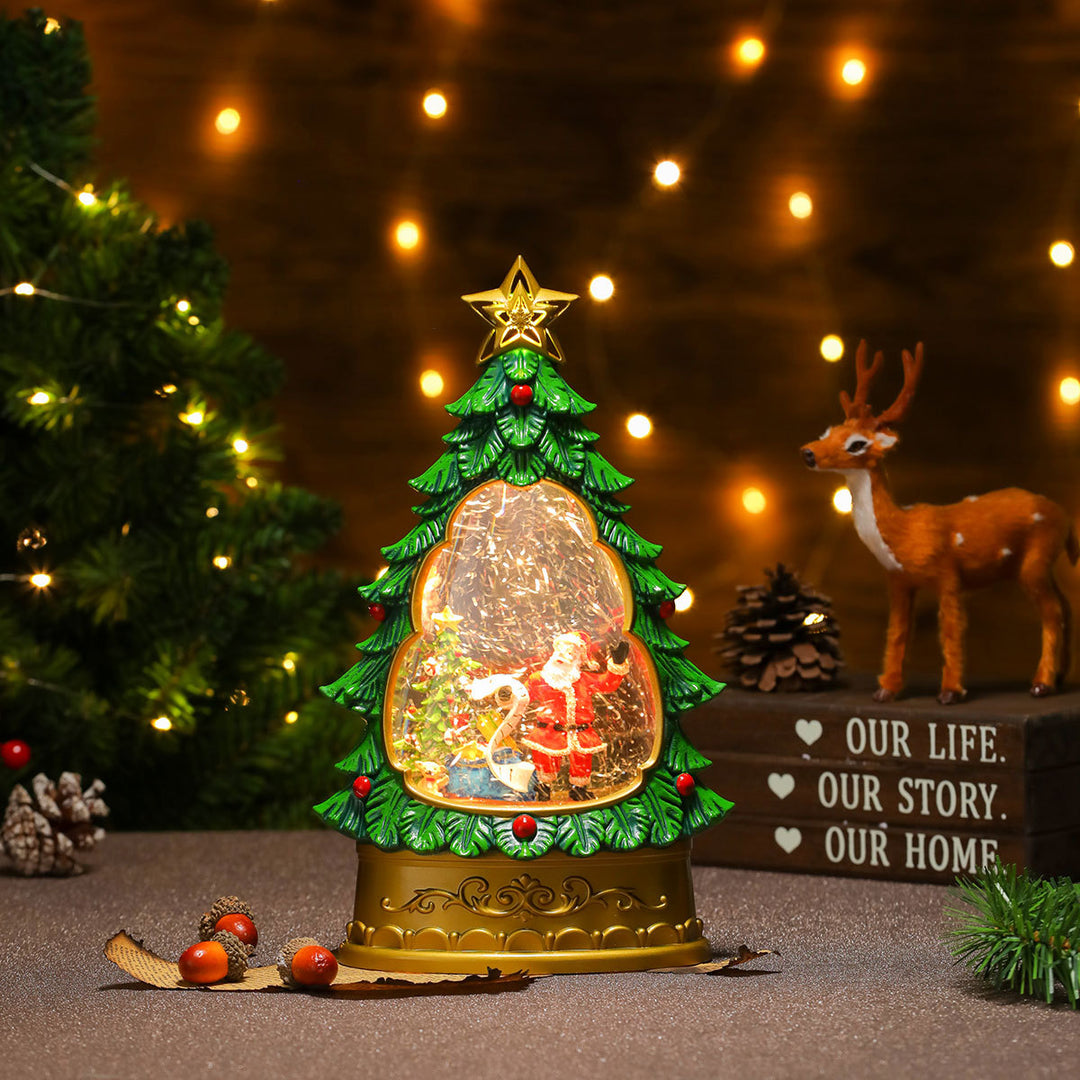 LED Christmas Tree Snow Globe Decoration Bowlift