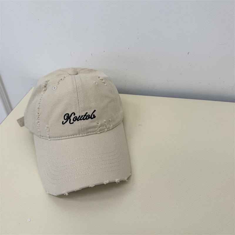 Men's Distressed Cotton Baseball Cap Bowlift 1783921814